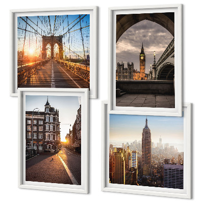 Multi-piece wall decor set London view painting set