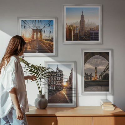 Multi-piece wall decor set London view painting set