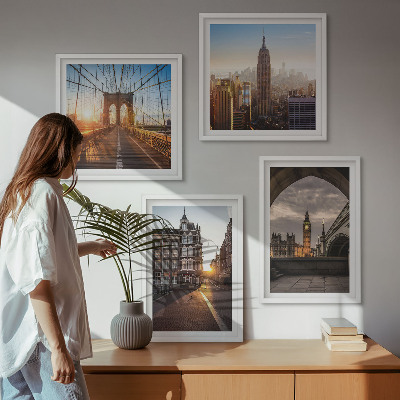 Multi-piece wall decor set London view painting set