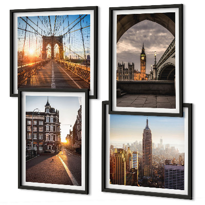 Multi-piece wall decor set London view painting set