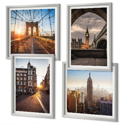 Multi-piece wall decor set London view painting set