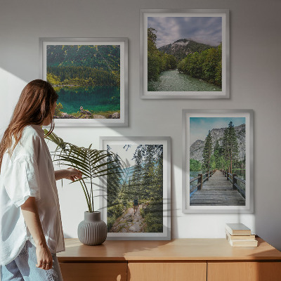 Multi-piece wall decor set Mountains, lakes, forests, paths