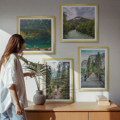 Multi-piece wall decor set Mountains, lakes, forests, paths