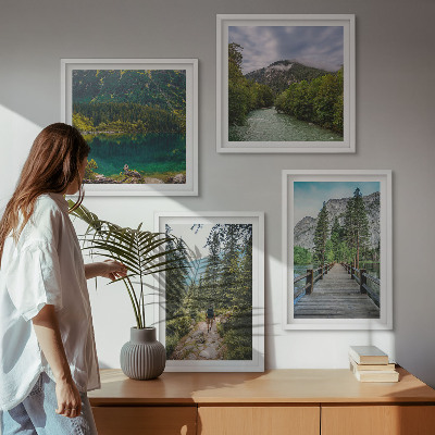Multi-piece wall decor set Mountains, lakes, forests, paths