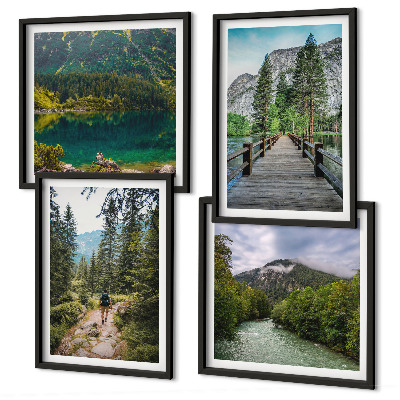 Multi-piece wall decor set Mountains, lakes, forests, paths