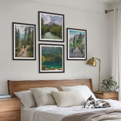 Multi-piece wall decor set Mountains, lakes, forests, paths