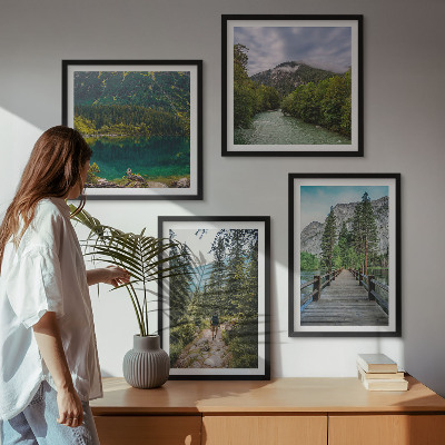 Multi-piece wall decor set Mountains, lakes, forests, paths