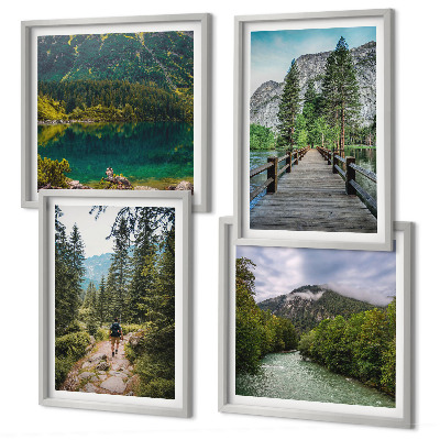 Multi-piece wall decor set Mountains, lakes, forests, paths