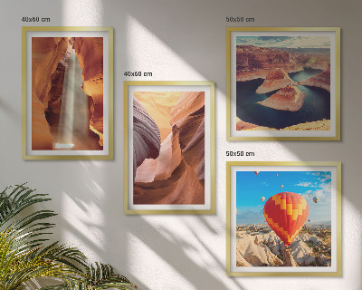 Wall art set Waterfall in the canyon gorge