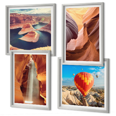 Wall art set Waterfall in the canyon gorge