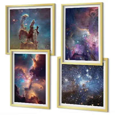 Cosmic starscapes wall art set of 4 pieces