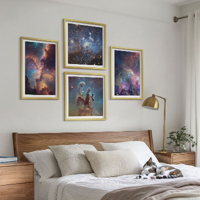 Set of 4 wall art pieces Cosmic starscapes