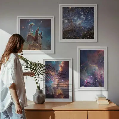 Cosmic starscapes wall art set of 4 pieces