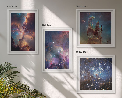Set of 4 wall art pieces Cosmic starscapes