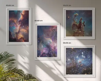 Cosmic starscapes wall art set of 4 pieces