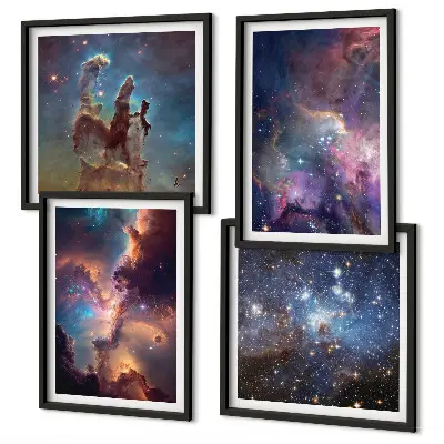 Cosmic starscapes wall art set of 4 pieces
