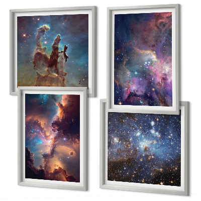 Set of 4 wall art pieces Cosmic starscapes
