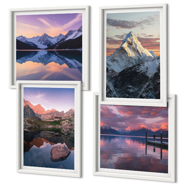 Wall art set Mountain landscapes in the background