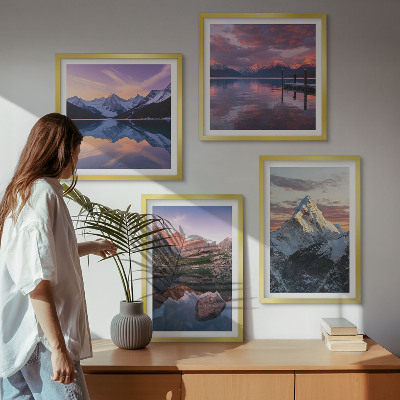 Wall art set Mountain landscapes in the background