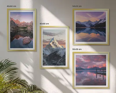 Wall art set featuring mountain landscapes