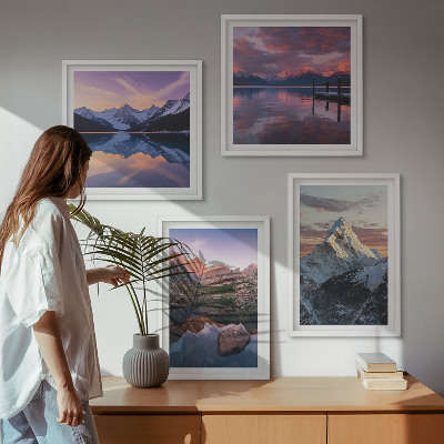 Wall art set Mountain landscapes in the background