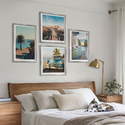 Wall art set Holiday palm trees waterfall