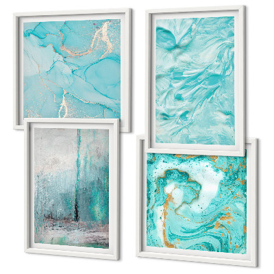 Multi-piece wall decor set Shades of blue abstract patterns