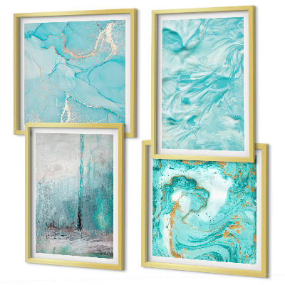 Multi-piece wall decor set Shades of blue abstract patterns