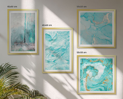 Multi-piece wall decor set Shades of blue abstract patterns