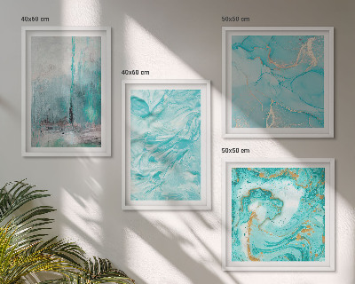 Multi-piece wall decor set Shades of blue abstract patterns