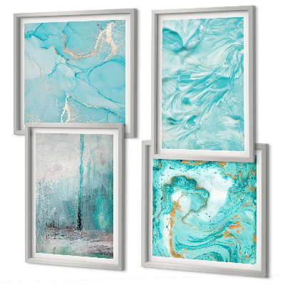 Multi-piece wall decor set Shades of blue abstract patterns