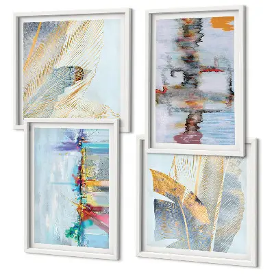Abstract painting wall art set compositions