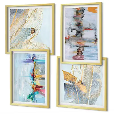 Abstract painting wall art set compositions