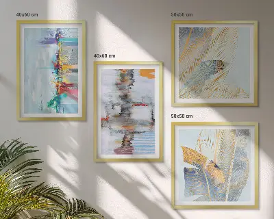 Abstract painting wall art set compositions