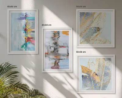 Abstract painting wall art set compositions