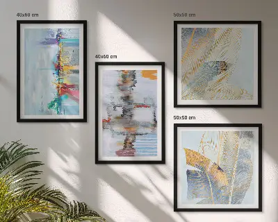 Abstract painting wall art set compositions