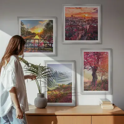 Mountain landscapes by bike multi-piece wall decor set