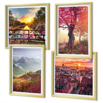 Mountain landscapes by bike multi-piece wall decor set