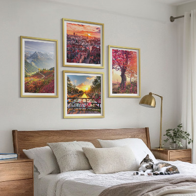 Multi-piece wall decor set Mountain landscapes by bike