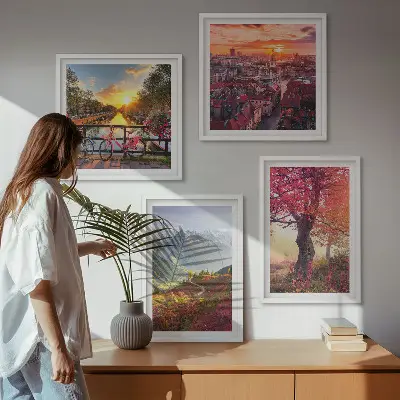 Mountain landscapes by bike multi-piece wall decor set