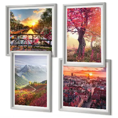 Mountain landscapes by bike multi-piece wall decor set