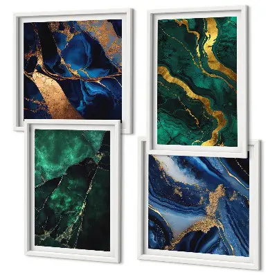 Set of 4 wall art pieces featuring elegant stone patterns