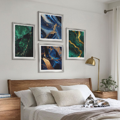 Set of 4 wall art pieces Elegant patterns on stones
