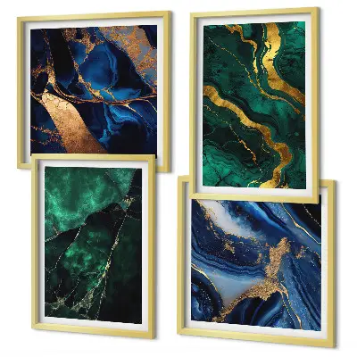 Set of 4 wall art pieces featuring elegant stone patterns