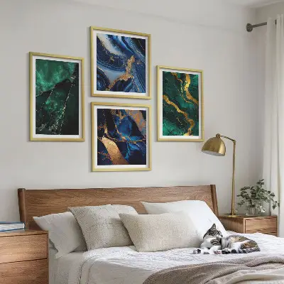 Set of 4 wall art pieces featuring elegant stone patterns