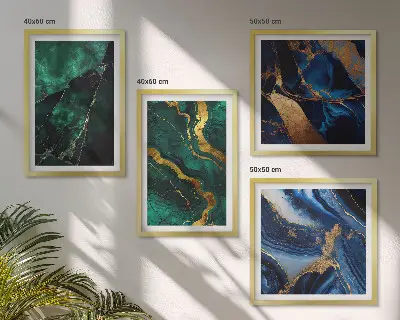 Set of 4 wall art pieces featuring elegant stone patterns