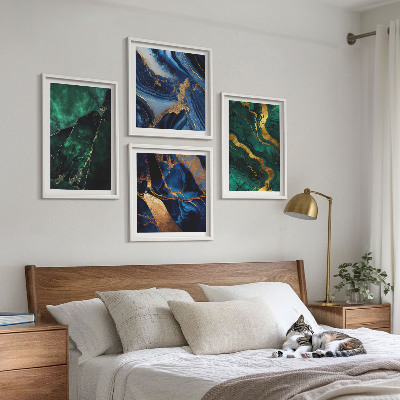 Set of 4 wall art pieces Elegant patterns on stones