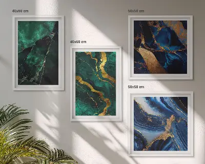 Set of 4 wall art pieces featuring elegant stone patterns