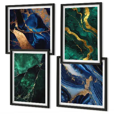 Set of 4 wall art pieces featuring elegant stone patterns