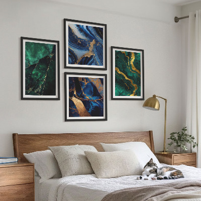 Set of 4 wall art pieces Elegant patterns on stones
